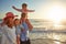 Building awesome family memories. a young family enjoying a day at the beach.