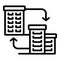 Building barter icon outline vector. Finance exchange