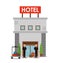 Building bellboy baggage hotel icon, vector