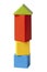 Building Bricks Toy Multicolor High Tower Isolated