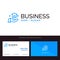Building, Build, Construction Blue Business logo and Business Card Template. Front and Back Design