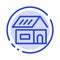 Building, Build, Construction, Home Blue Dotted Line Line Icon