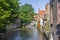 Building canal Bruges Belgium