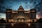 building, captured in a wide-angle shot, stands as a symbol of authority and governance.