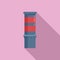 Building chimney icon flat vector. Factory house