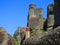 Building chimney and rocks at Meteora