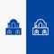 Building, Christmas, Church, Easter Line and Glyph Solid icon Blue banner Line and Glyph Solid icon Blue banner