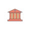 building with columns dusk style line icon. Element of banking icon for mobile concept and web apps. Dusk style building with colu