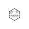 Building company vector logo. Building icon. Geometric real estate logo. Properties emblem