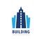 Building concept logo design. Build house icon. Architecture city vector sign.