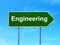 Building construction concept: Engineering on road sign background