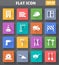 Building, Construction and Tools Icons set in flat style with lo