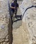 Building construction worker pouring cement