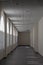 Building corridor with White suspended ceiling