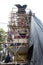 Building and decorating the Bade cremation tower in Ubud, Bali for the Royal Family Funeral 27th February 2018