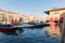 Building of empty openair seafood market Mercato di Rialto in Venice.