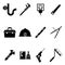 Building Equipment Icons and Construction Tools