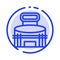 Building, Exterior, Game, Sport, Stadium Blue Dotted Line Line Icon