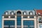 Building facade, roof and blue sky,  architecture in Berlin