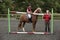 Building a fence at a riding school