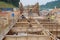 Building ground beam under construction at the site using timber plywood as the formwork.