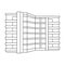 Building high vector outline icon. Vector illustration skyscraper on white background. Isolated outline illustration