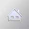 Building, home paper style, icon. Paper style  icon
