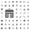 Building, house icon. Construction and Tools vector icons set