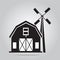 Building icon, barn vector illustration