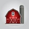 Building icon, barn vector illustration