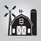 Building icon, barn vector illustration