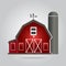 Building icon, barn vector illustration