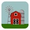 Building icon, barn vector illustration