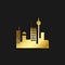 Building, icon, city gold icon. Vector illustration of golden style