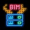 building information modeling neon glow icon illustration