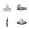 Building, interesting, place, coliseum .Countries country set collection icons in monochrome style vector symbol stock