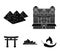 Building, interesting, place, palace .Countries country set collection icons in black style vector symbol stock