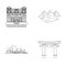 Building, interesting, place, palace .Countries country set collection icons in outline style vector symbol stock