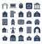 Building Isolated Vector Icons set that can be easily modified or edit.