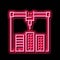 building layout 3d printer neon glow icon illustration