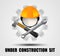 Building logo, construction working industry concept.- Vector illustration