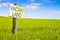 Building lot on hilly land - Land plot management - Real estate concept with a vacant land on a green field available for building