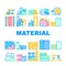 Building Material Collection Icons Set Vector