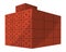 Building material. Heap of red brick. Cartoon supplies for buildings works. Construction concept. Illustration can be