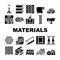 Building Materials And Supplies Icons Set Vector