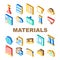 Building Materials And Supplies Icons Set Vector