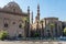 Building of Mosque of Madrassa of Sultan Hassan and the Mosque of Al Rifai in downtown of Cairo