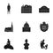 Building, national, style and other web icon in black style.Denmark, sea, history, attributes icons in set collection.