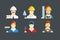 Building occupation. Set of flat icons