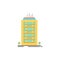 Building, Office, Skyscraper, Tower  Flat Color Icon. Vector icon banner Template